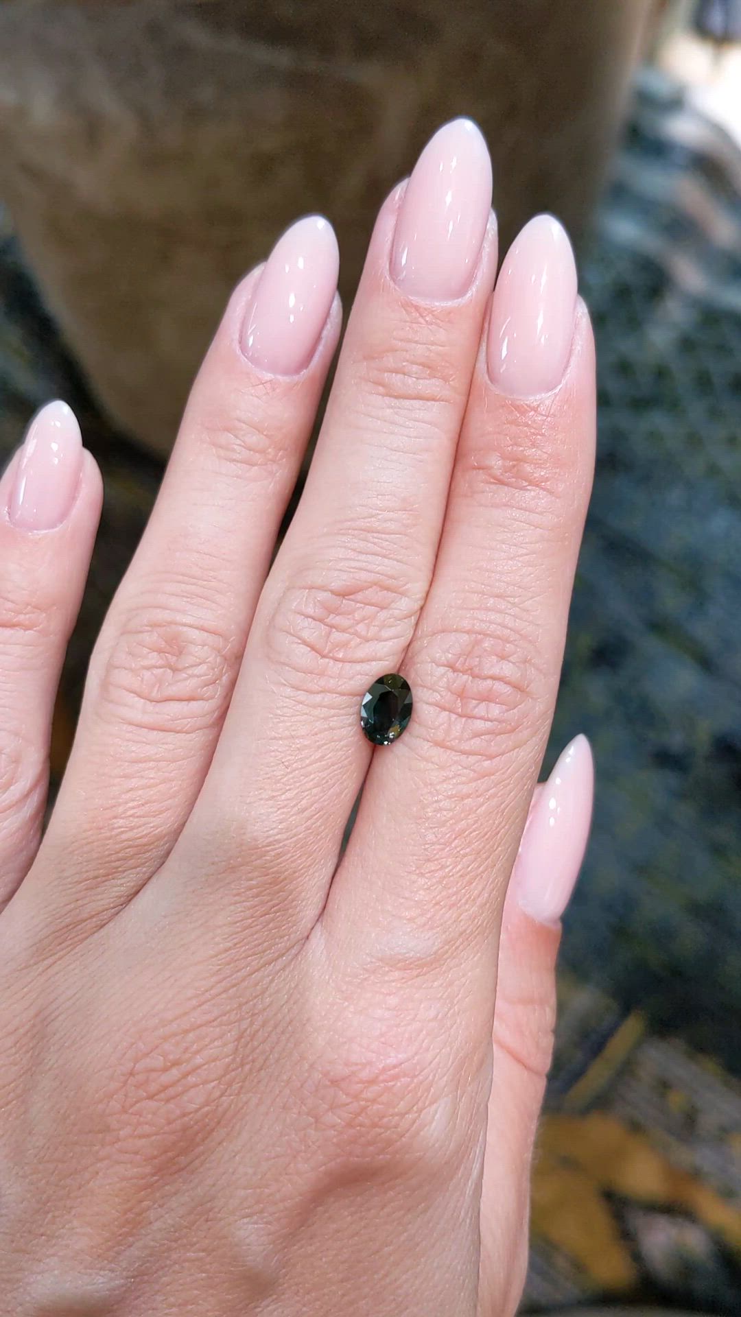 1.13 Ct. Bluish Green Sapphire from Madagascar Size Video
