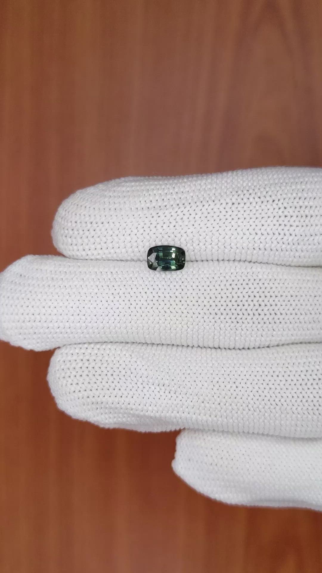 1.04 Ct. Bluish Green Sapphire from Madagascar Size Video