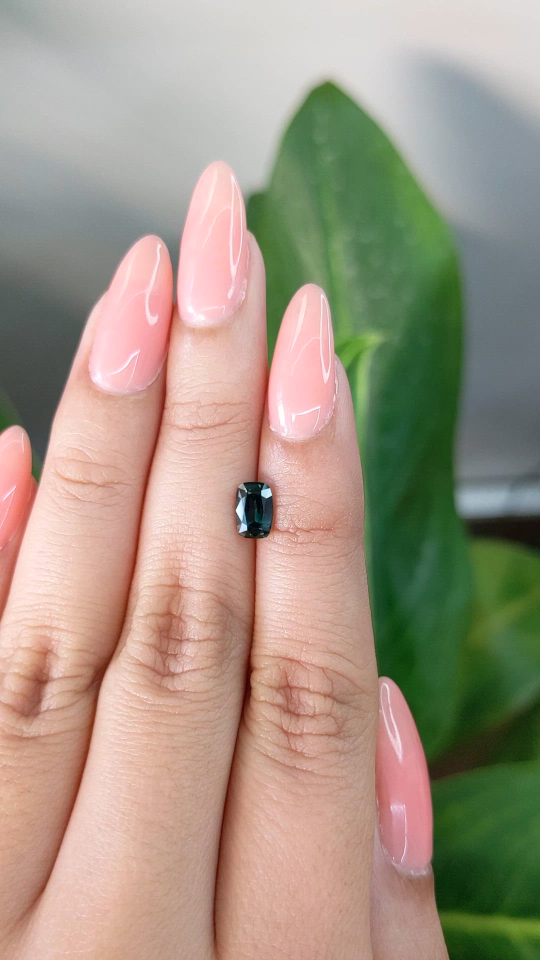 1.04 Ct. Bluish Green Sapphire from Madagascar Size Video
