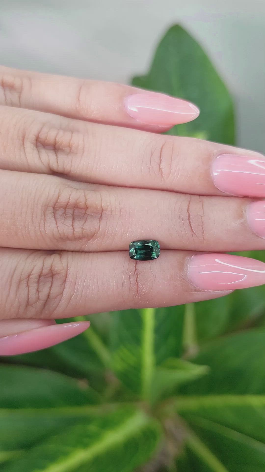 1.04 Ct. Bluish Green Sapphire from Madagascar Size Video