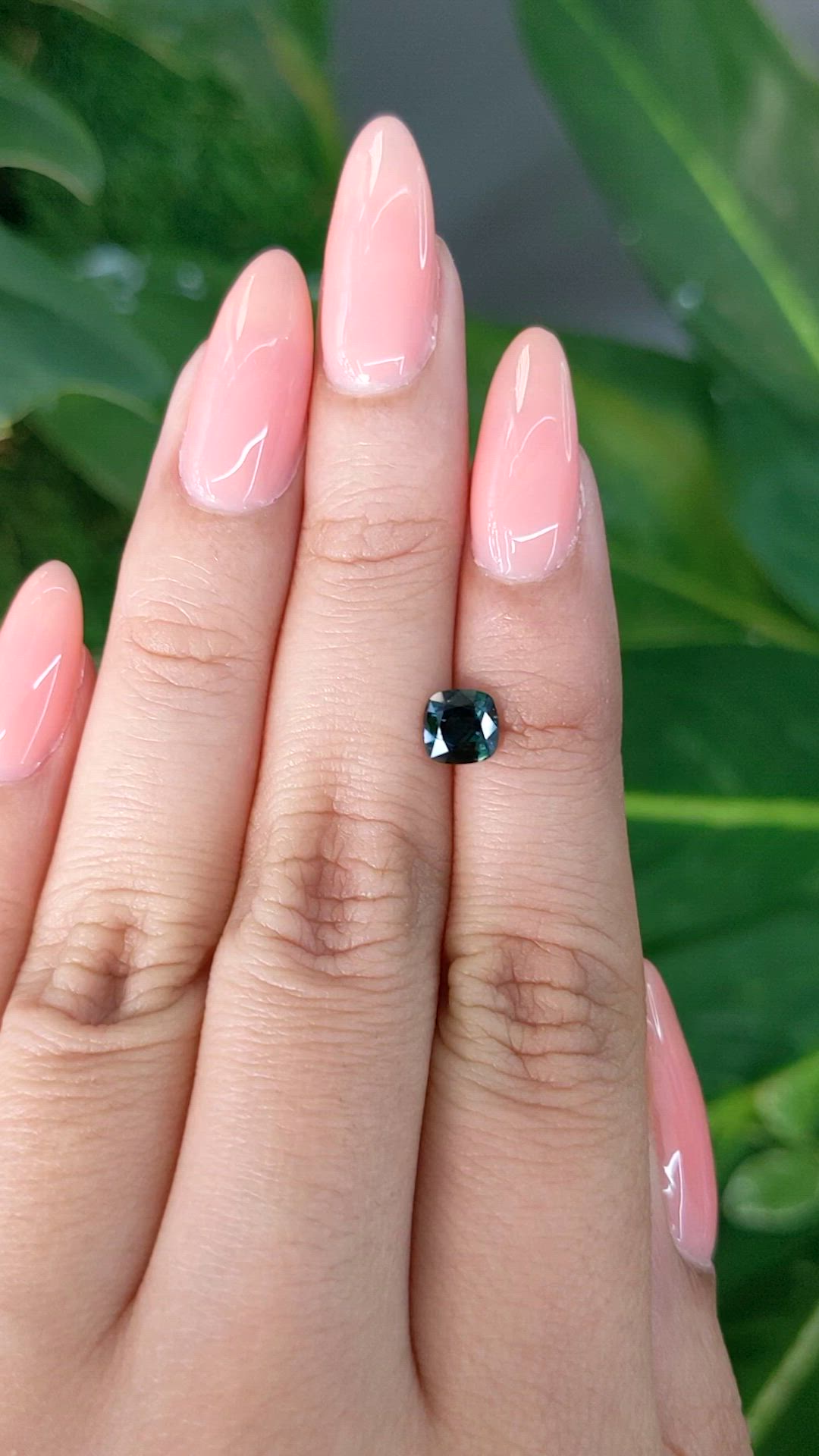 0.87 Ct. Bluish Green Sapphire from Madagascar Size Video