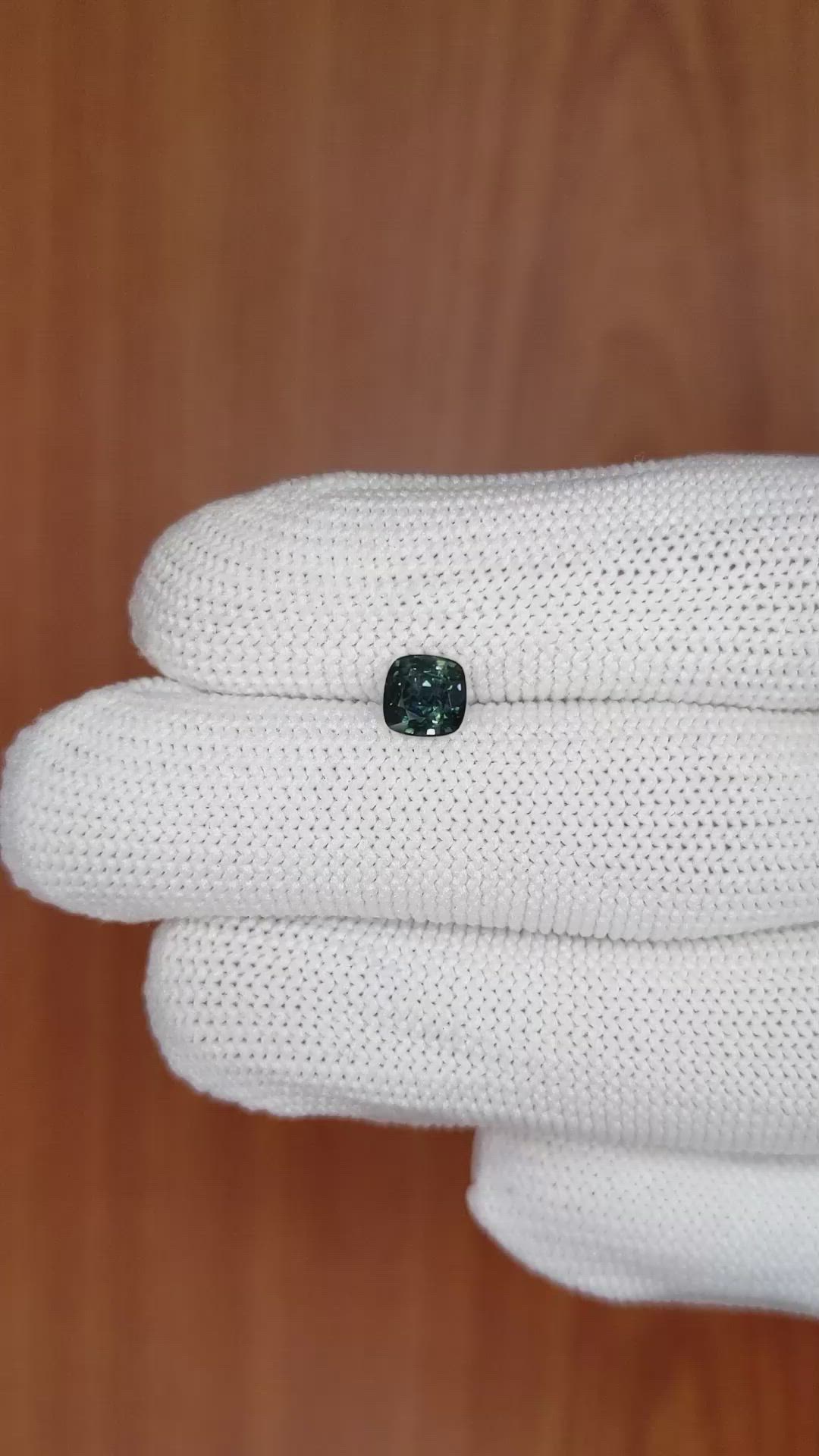 0.87 Ct. Bluish Green Sapphire from Madagascar Size Video