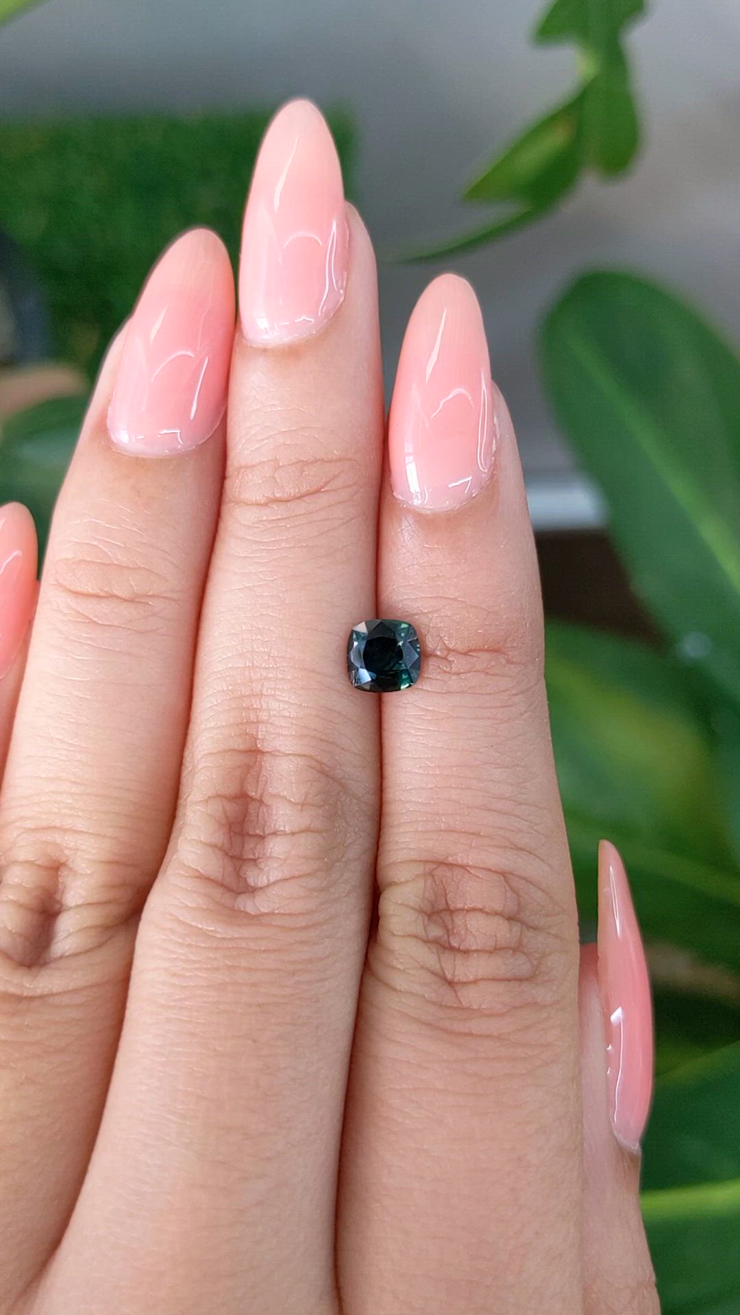 0.87 Ct. Bluish Green Sapphire from Madagascar Size Video