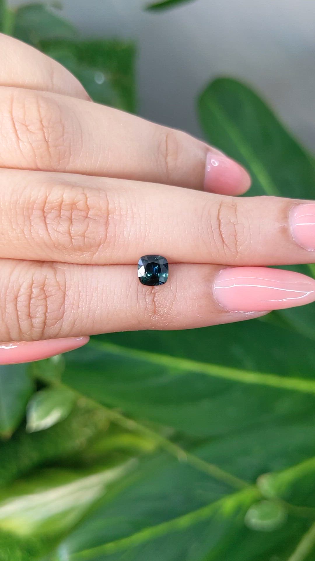 0.87 Ct. Bluish Green Sapphire from Madagascar Size Video