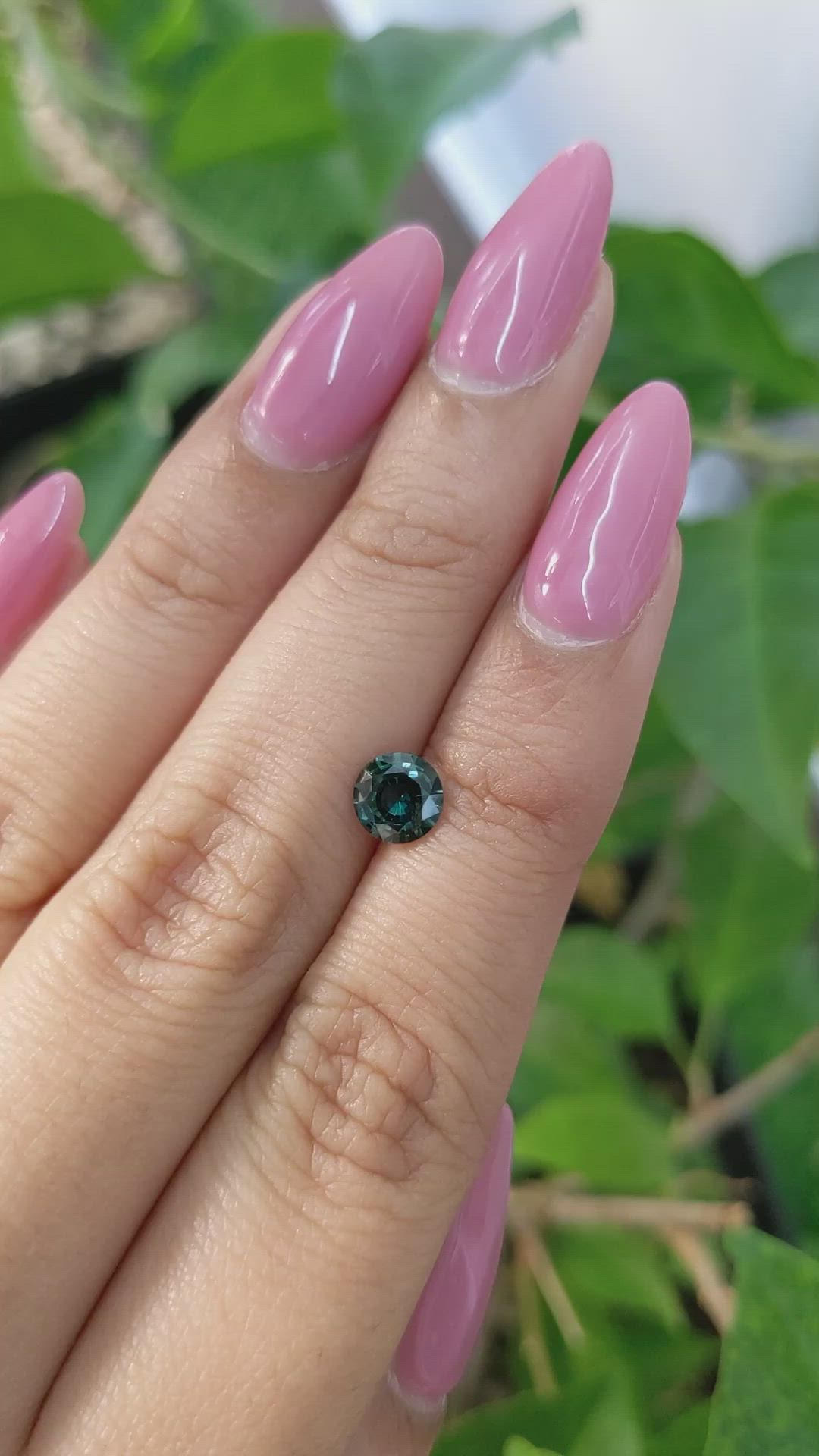 0.89 Ct. Bluish Green Sapphire from Madagascar Size Video