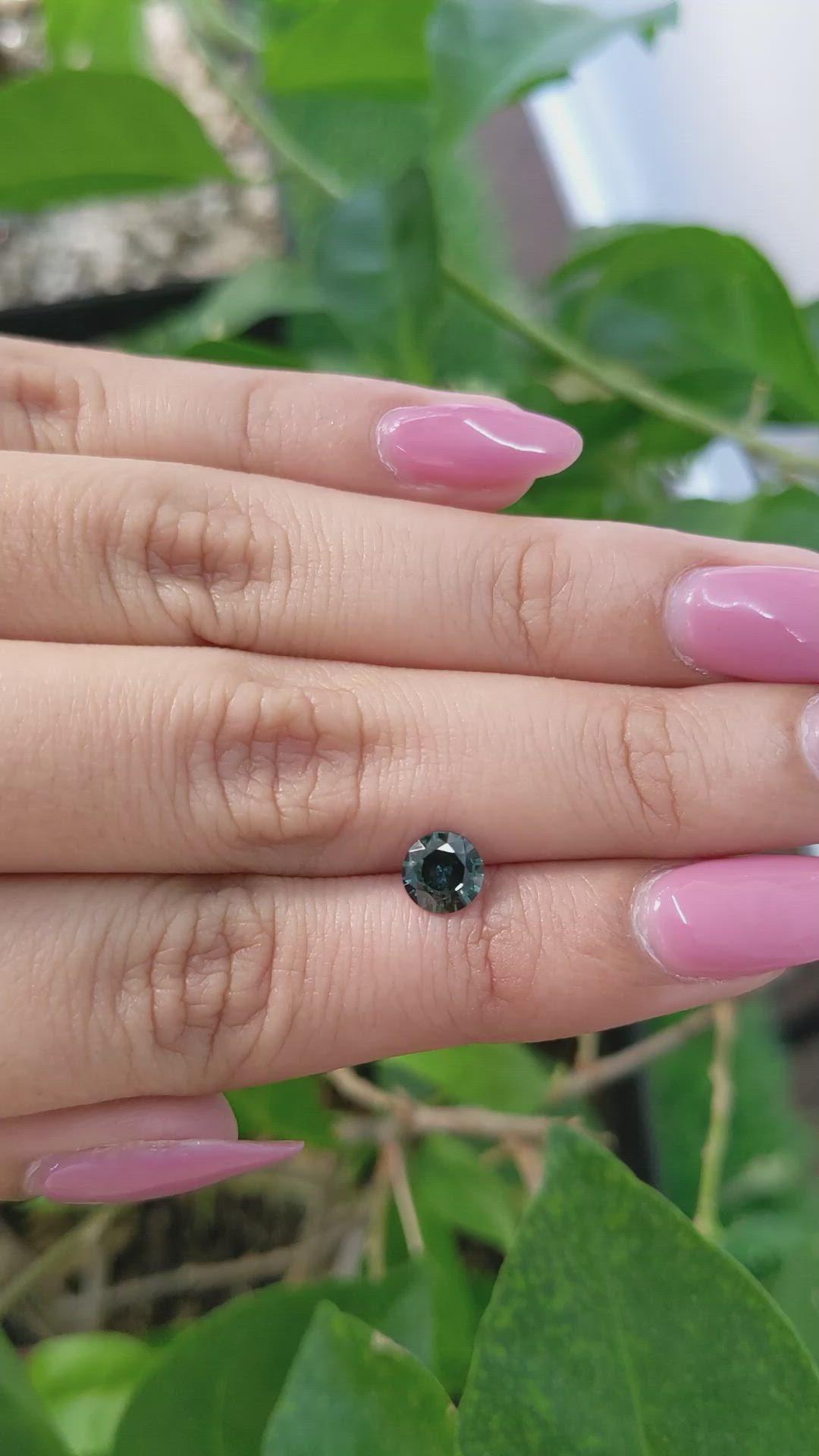 0.89 Ct. Bluish Green Sapphire from Madagascar Size Video