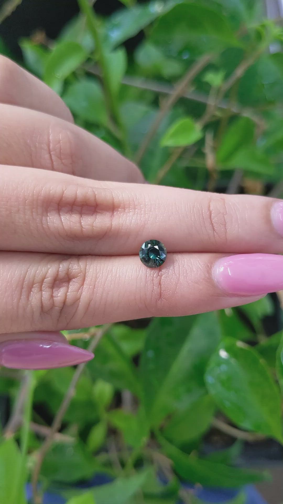 0.86 Ct. Bluish Green Sapphire from Madagascar Size Video