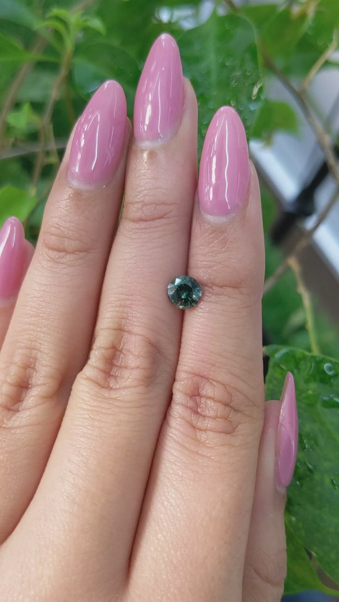 0.86 Ct. Bluish Green Sapphire from Madagascar Size Video