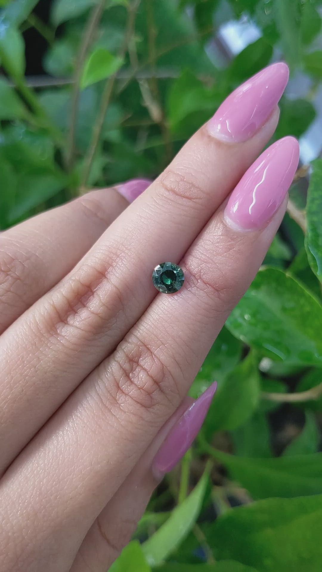 0.86 Ct. Bluish Green Sapphire from Madagascar Size Video