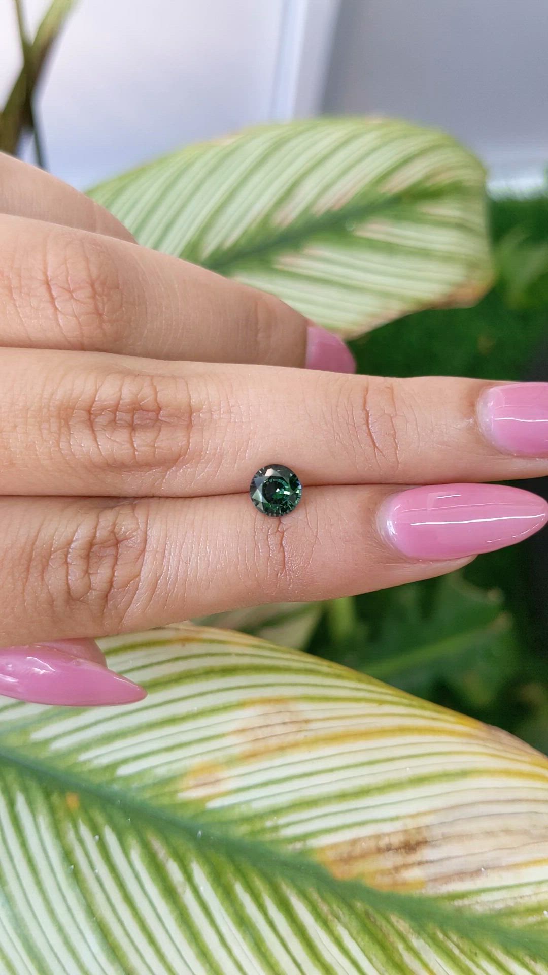 0.92 Ct. Bluish Green Sapphire from Madagascar Size Video