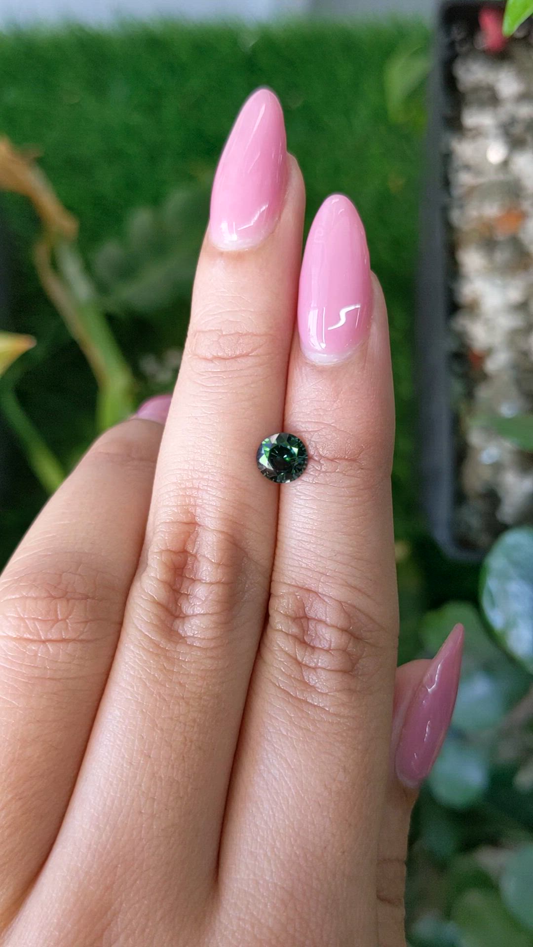 0.92 Ct. Bluish Green Sapphire from Madagascar Size Video