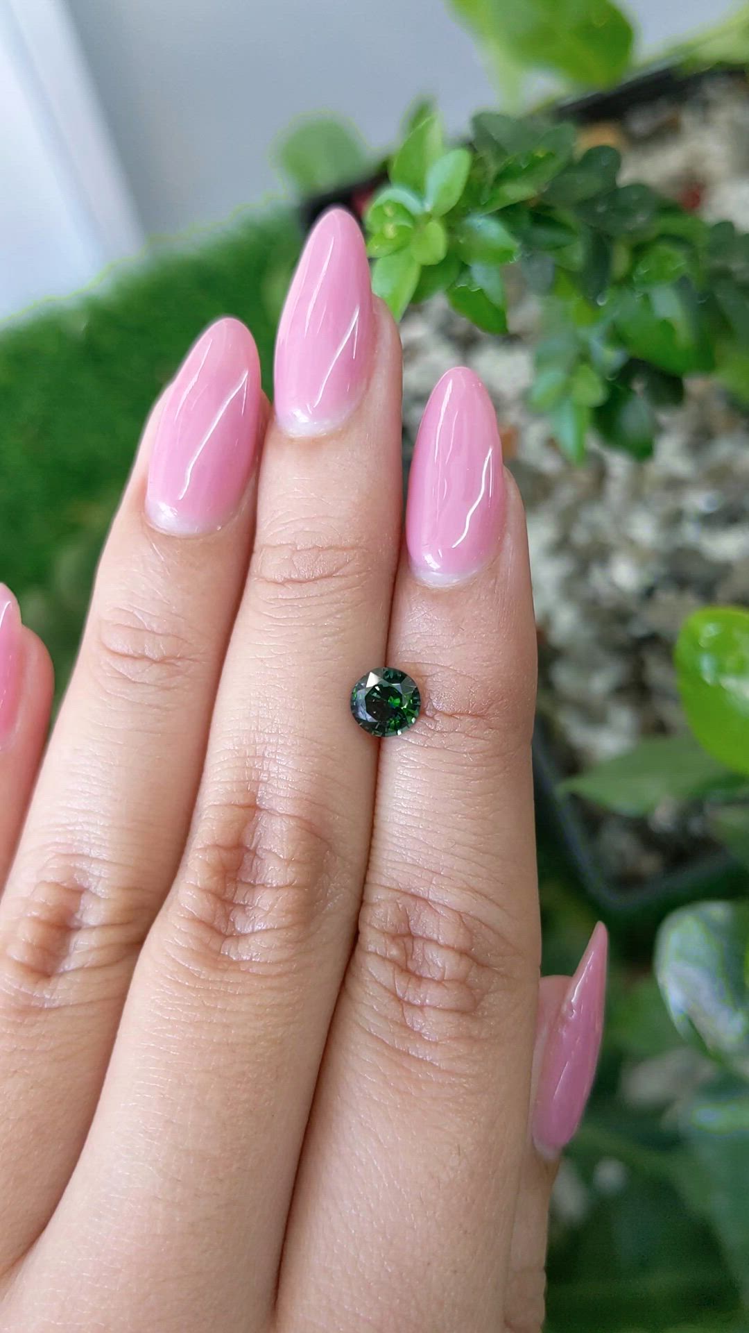 0.92 Ct. Bluish Green Sapphire from Madagascar Size Video