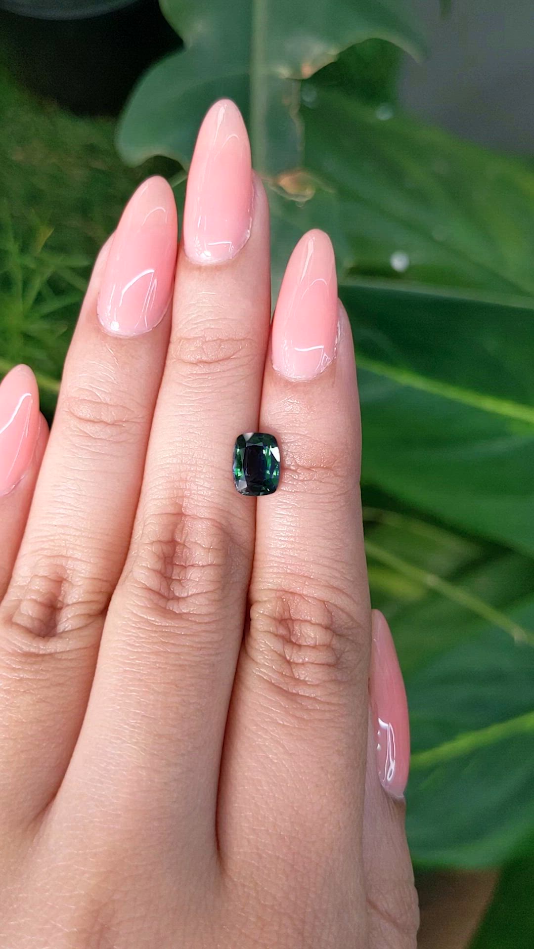 1.51 Ct. Bluish Green Sapphire from Madagascar Size Video