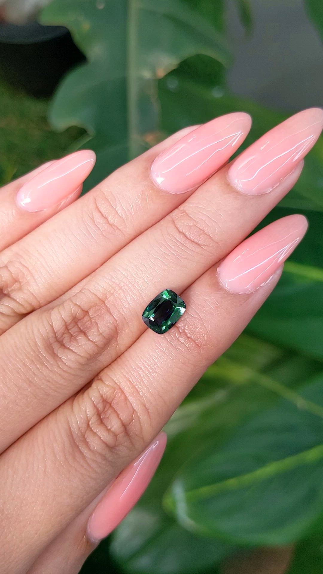 1.51 Ct. Bluish Green Sapphire from Madagascar Size Video
