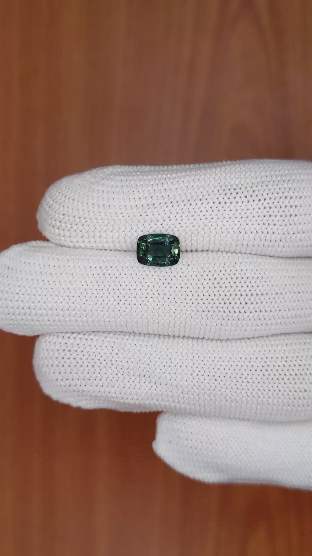 1.51 Ct. Bluish Green Sapphire from Madagascar Size Video