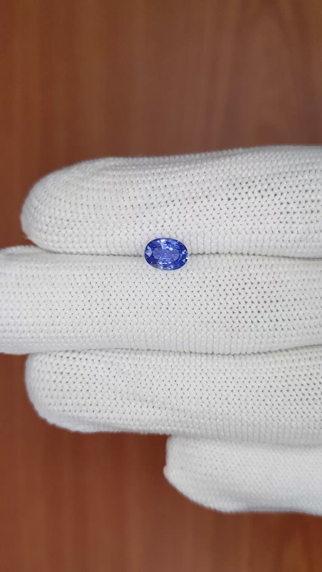 0.85 Ct. Blue Sapphire from Ceylon (Sri Lanka) Size Video