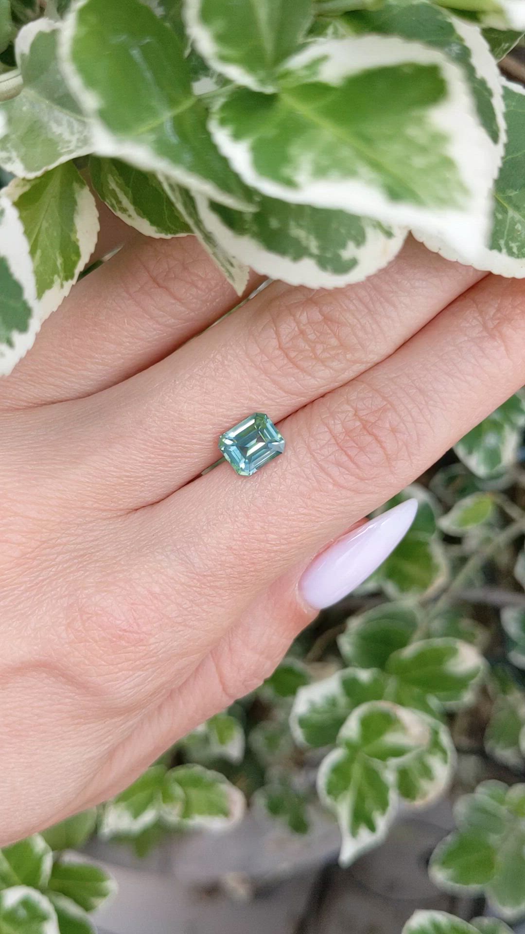 2.12 Ct. Bluish Green Sapphire from Madagascar Size Video