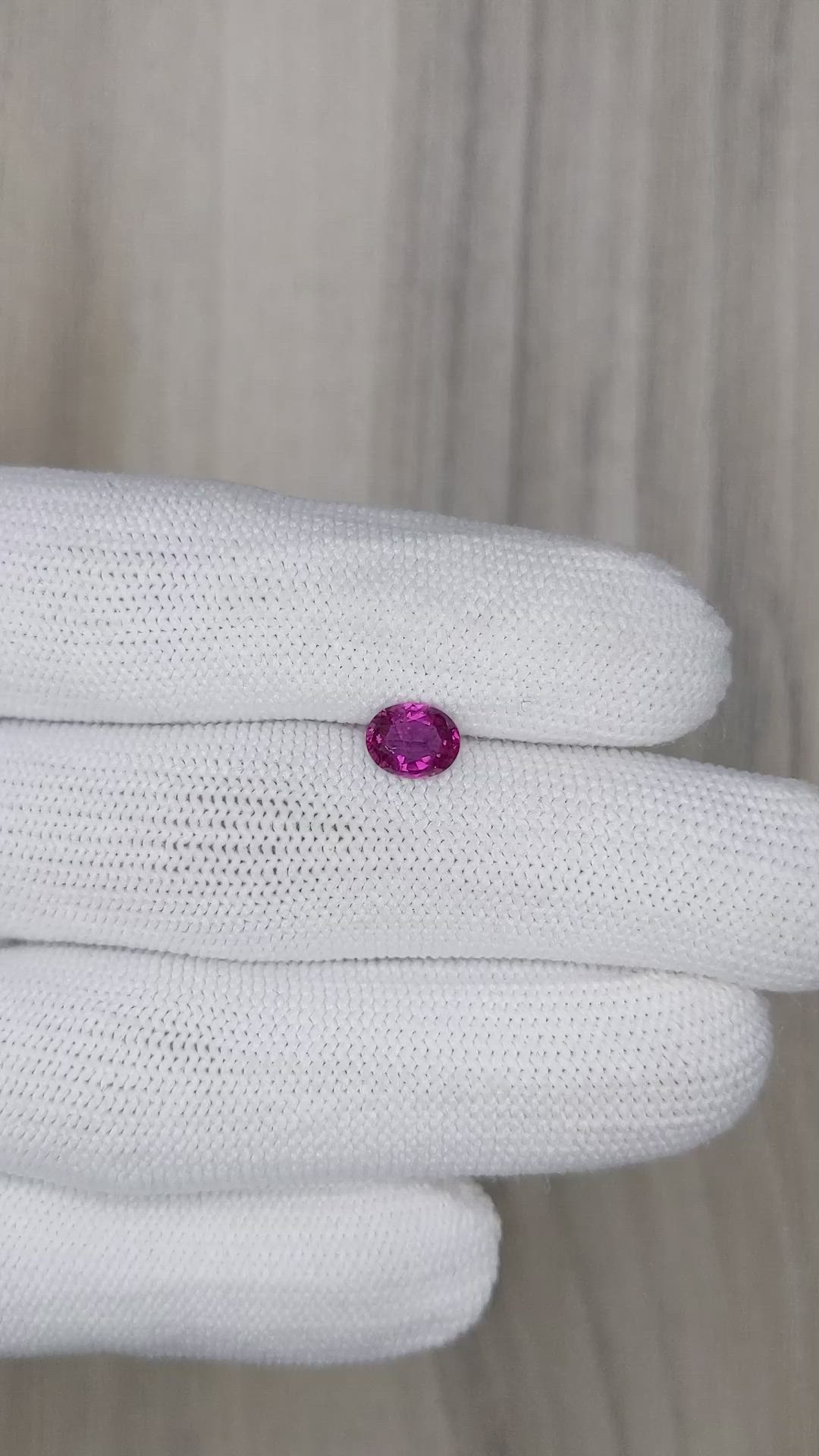 0.97 Ct. Reddish Pink Sapphire from Ceylon (Sri Lanka) Size Video