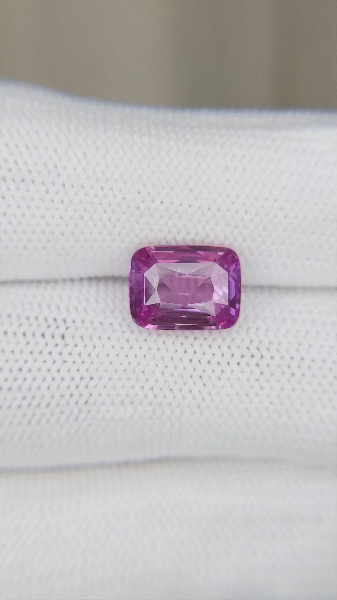 4.04 Ct. Purplish Pink Sapphire from Ceylon (Sri Lanka) Size Video