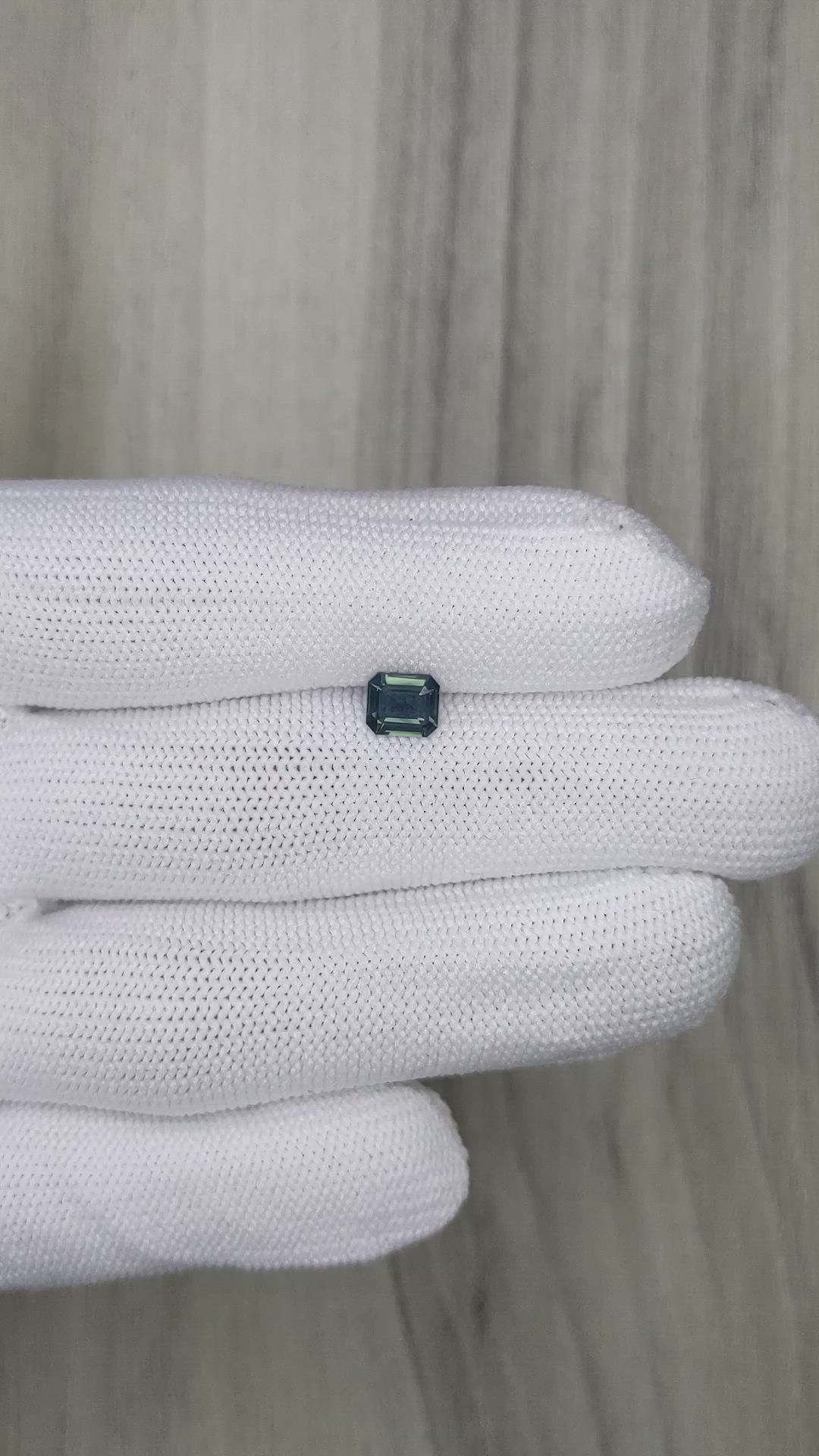 0.89 Ct. Bluish Green Sapphire from Ceylon (Sri Lanka) Size Video