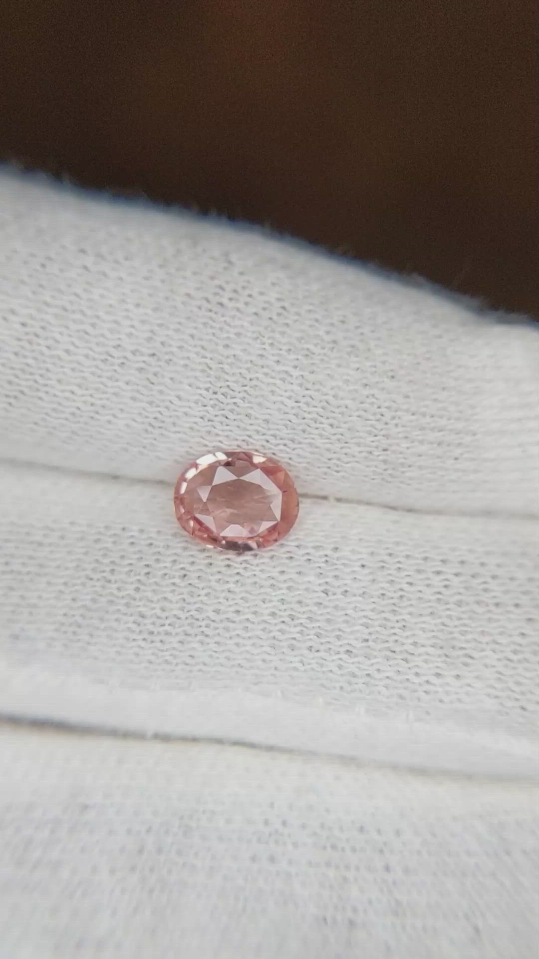 0.97 Ct. Padparadscha Sapphire from Ceylon (Sri Lanka) Size Video