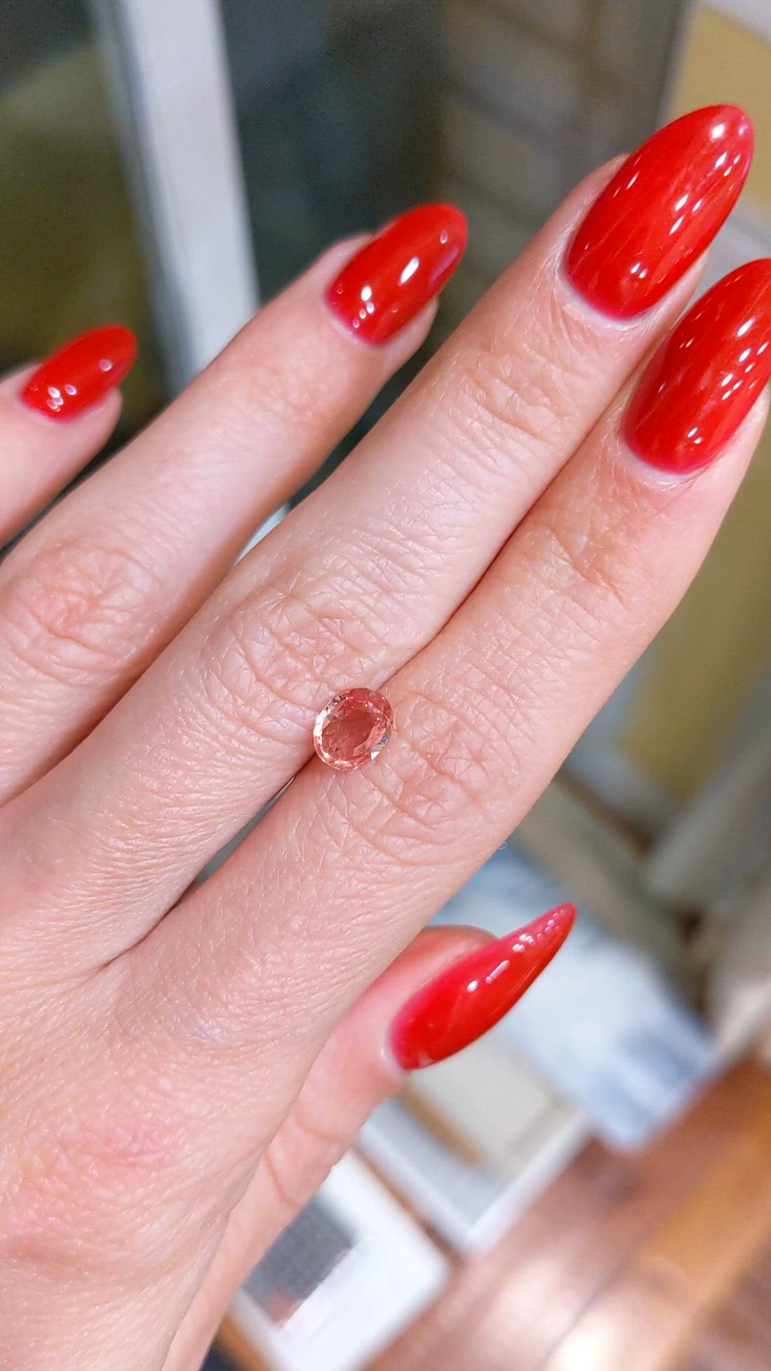 0.97 Ct. Padparadscha Sapphire from Ceylon (Sri Lanka) Size Video