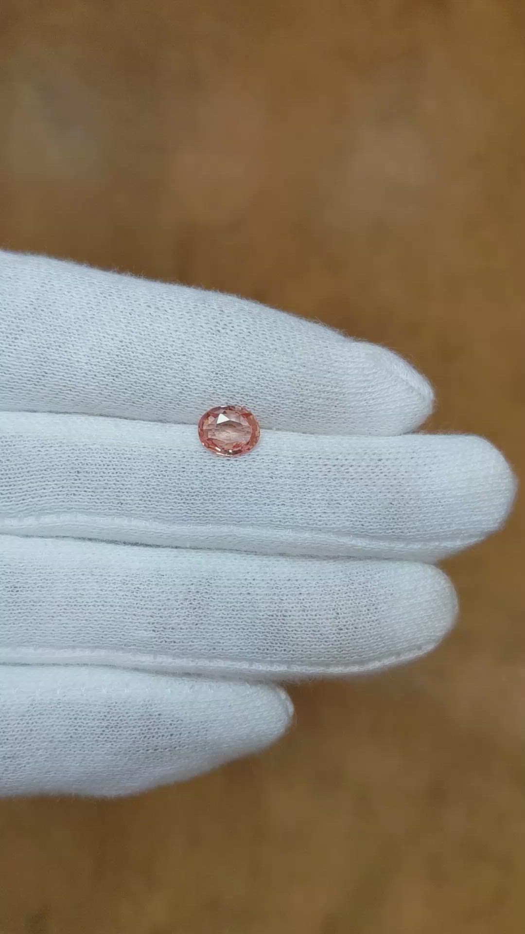 0.97 Ct. Padparadscha Sapphire from Ceylon (Sri Lanka) Size Video