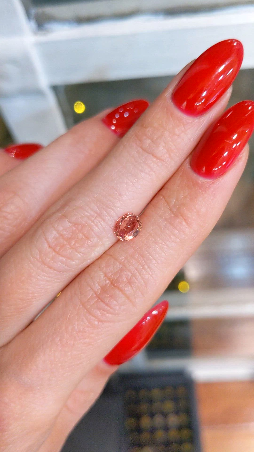 0.87 Ct. Padparadscha Sapphire from Ceylon (Sri Lanka) Size Video