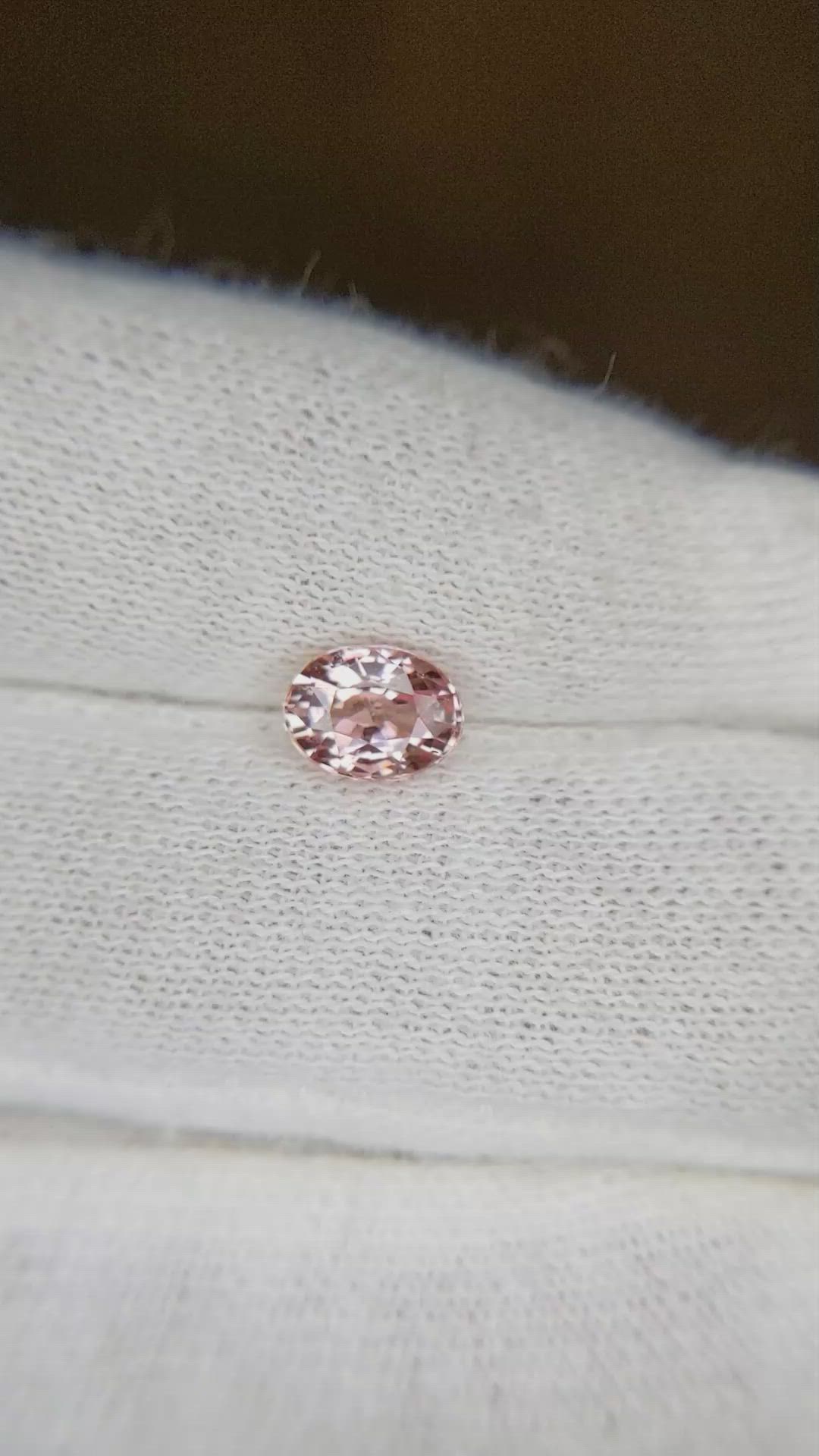 0.97 Ct. Padparadscha Sapphire from Ceylon (Sri Lanka) Size Video