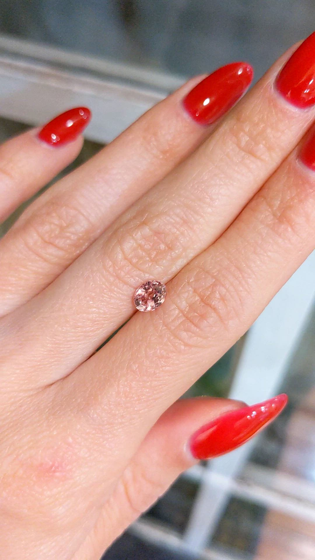 0.97 Ct. Padparadscha Sapphire from Ceylon (Sri Lanka) Size Video