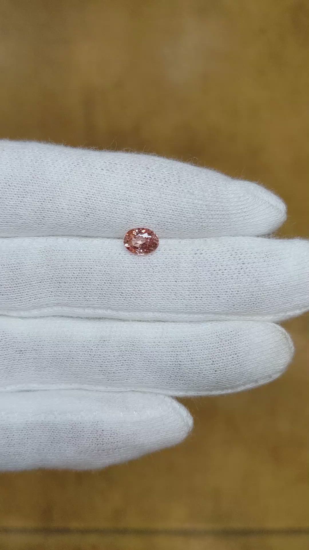 0.97 Ct. Padparadscha Sapphire from Ceylon (Sri Lanka) Size Video