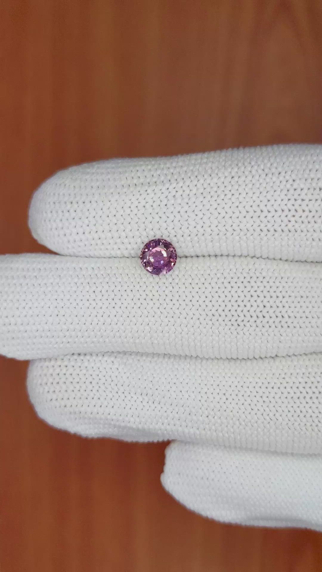 0.77 Ct. Purplish Pink Sapphire from Ceylon (Sri Lanka) Size Video