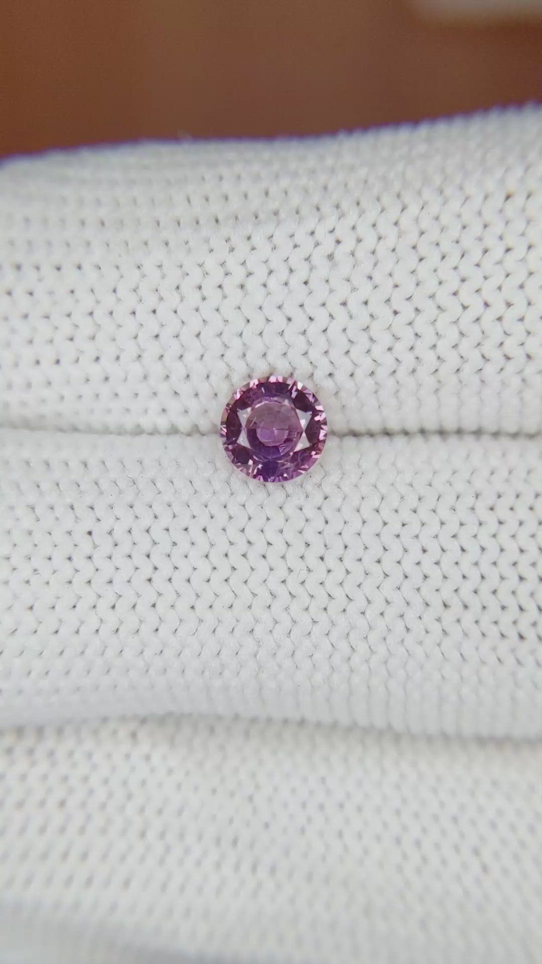 0.77 Ct. Purplish Pink Sapphire from Ceylon (Sri Lanka) Size Video