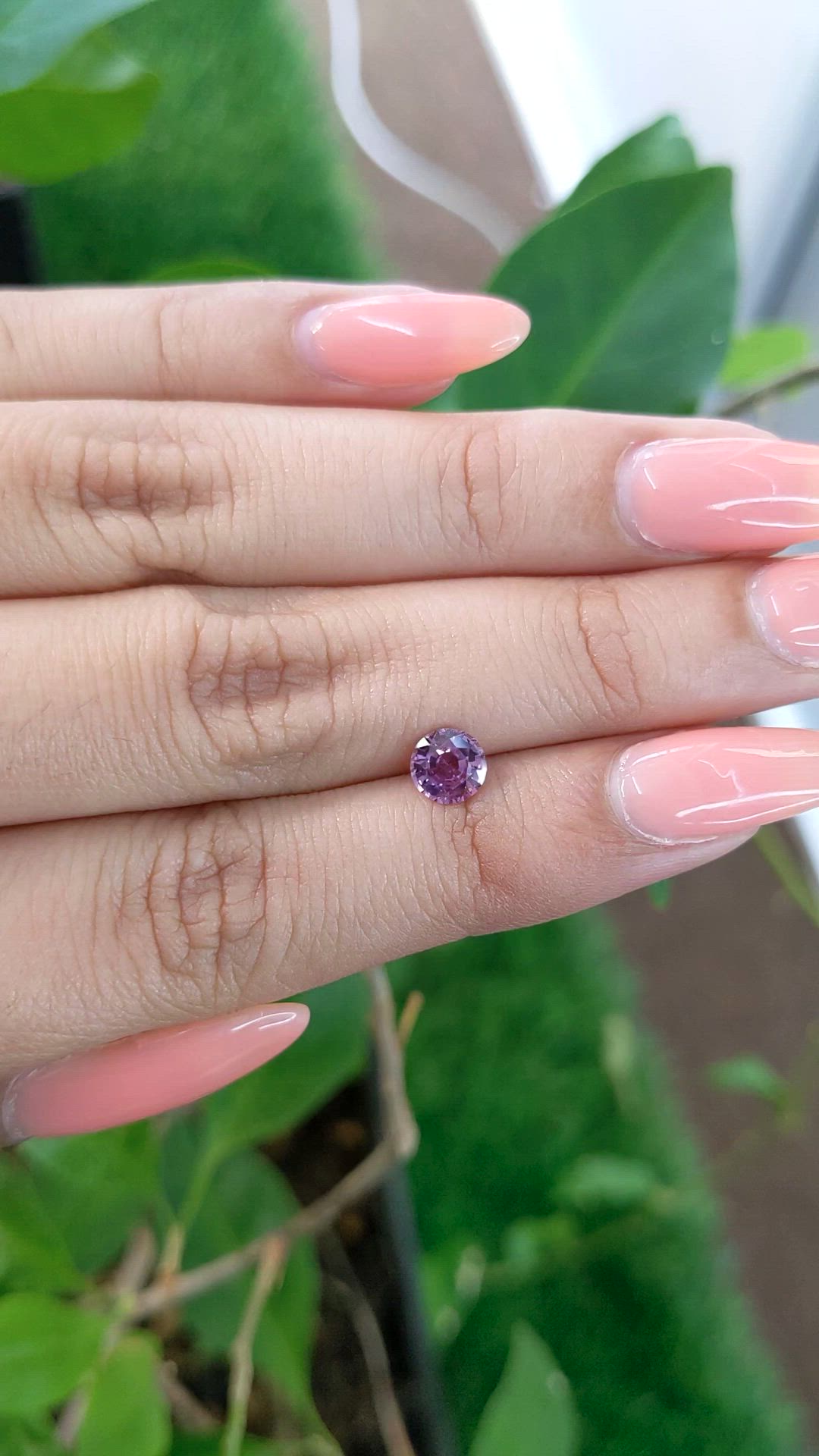 0.77 Ct. Purplish Pink Sapphire from Ceylon (Sri Lanka) Size Video