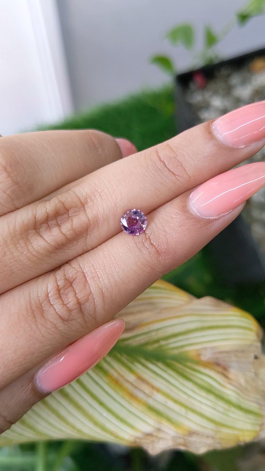 0.77 Ct. Purplish Pink Sapphire from Ceylon (Sri Lanka) Size Video