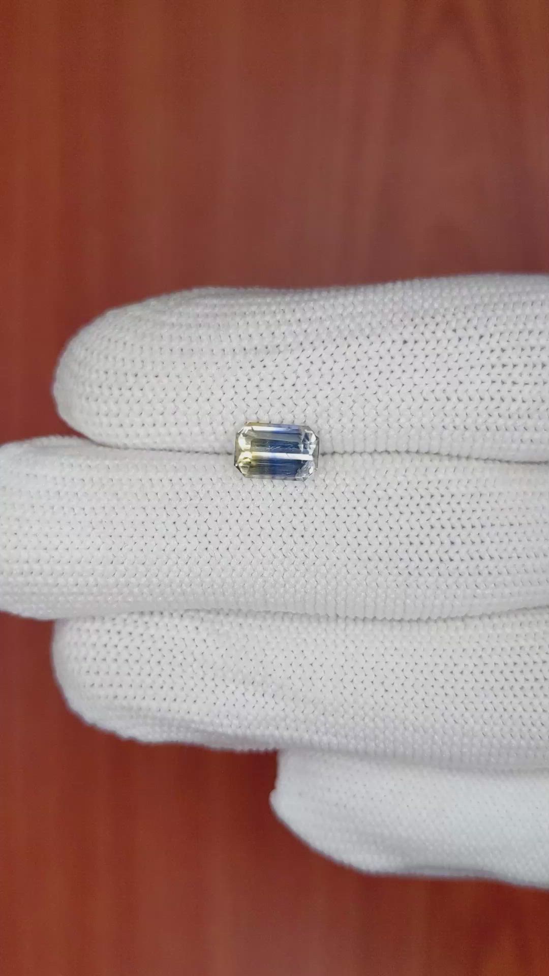 1.59 Ct. Bi Color Sapphire from Ceylon (Sri Lanka) Size Video