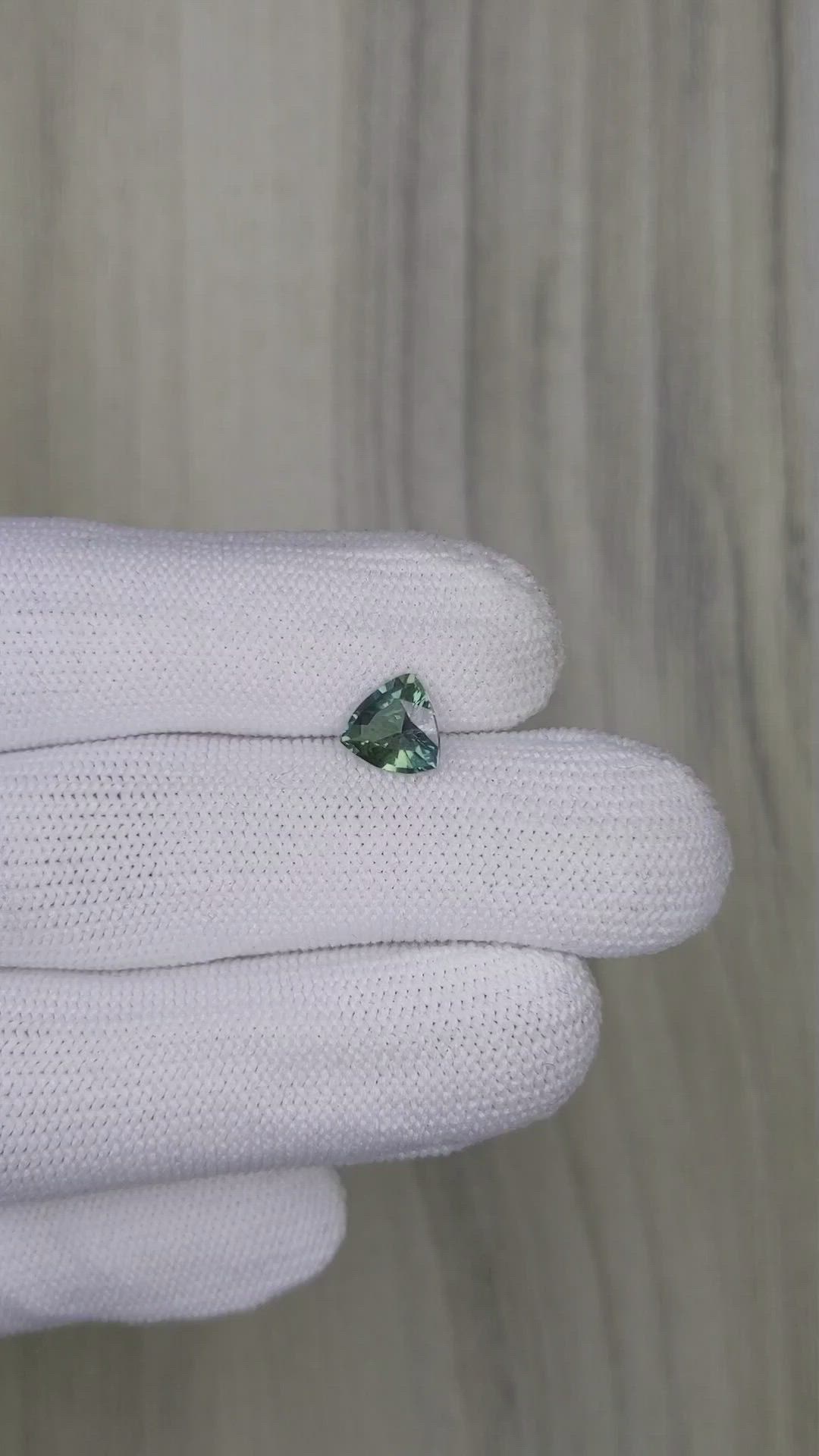 1.62 Ct. Bluish Green Sapphire from Ceylon (Sri Lanka) Size Video