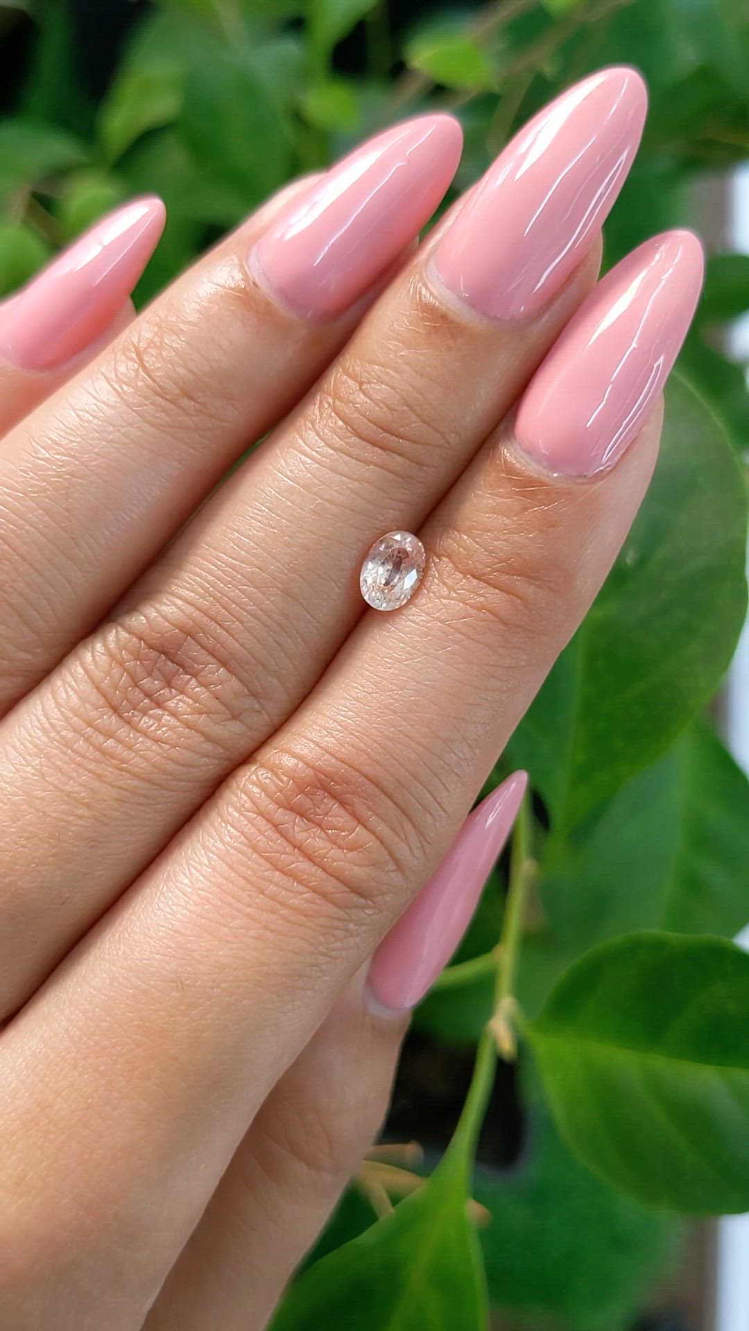 0.78 Ct. Peach Sapphire from Ceylon (Sri Lanka) Size Video