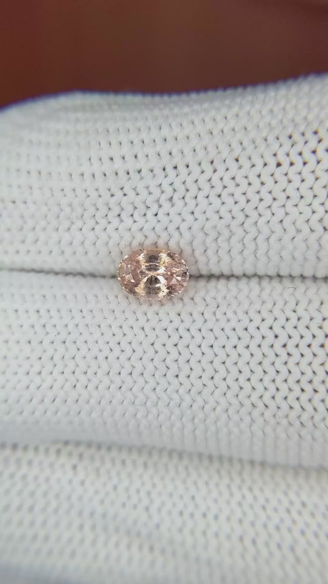 0.78 Ct. Peach Sapphire from Ceylon (Sri Lanka) Size Video