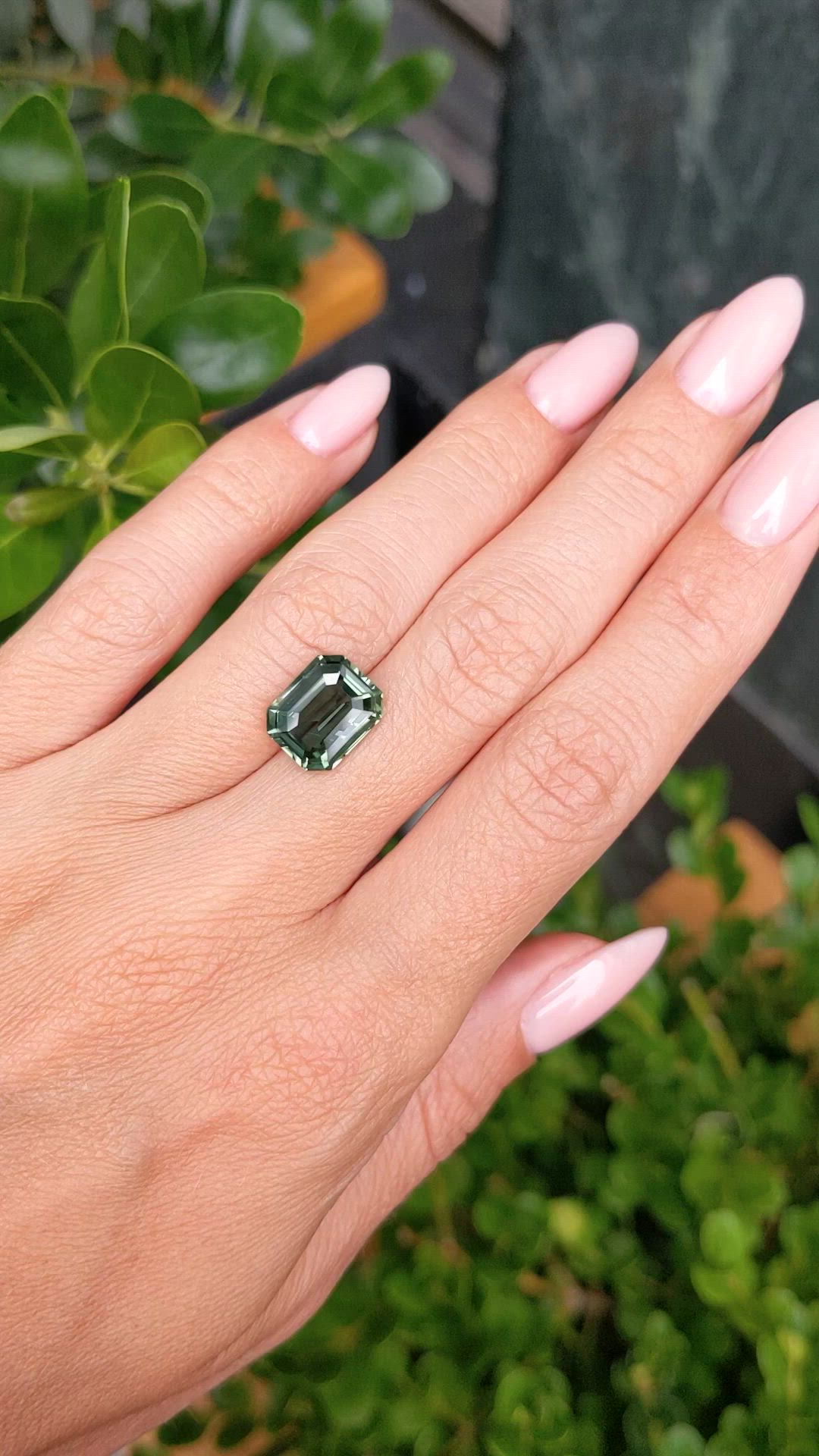6.47 Ct. Green Sapphire from Ceylon (Sri Lanka) Size Video