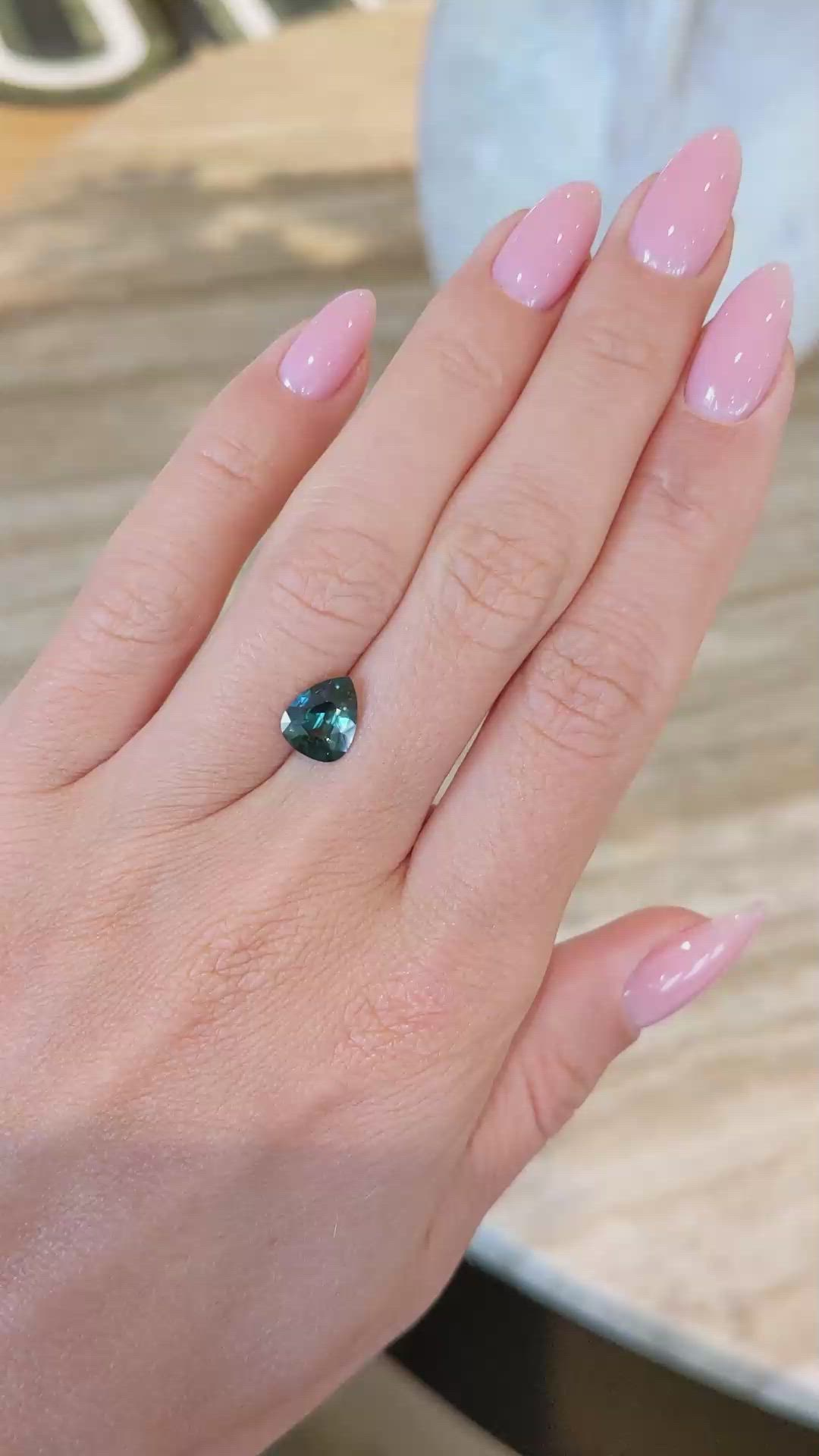 1.99 Ct. Bluish Green Sapphire from Ceylon (Sri Lanka) Size Video