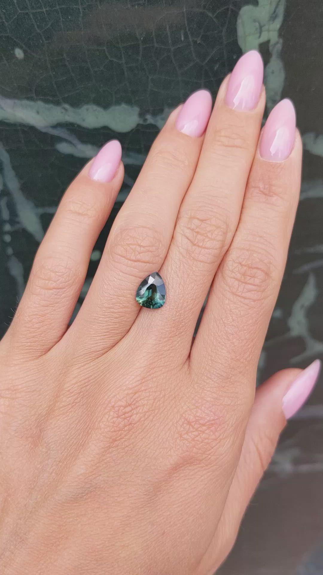 1.99 Ct. Bluish Green Sapphire from Ceylon (Sri Lanka) Size Video