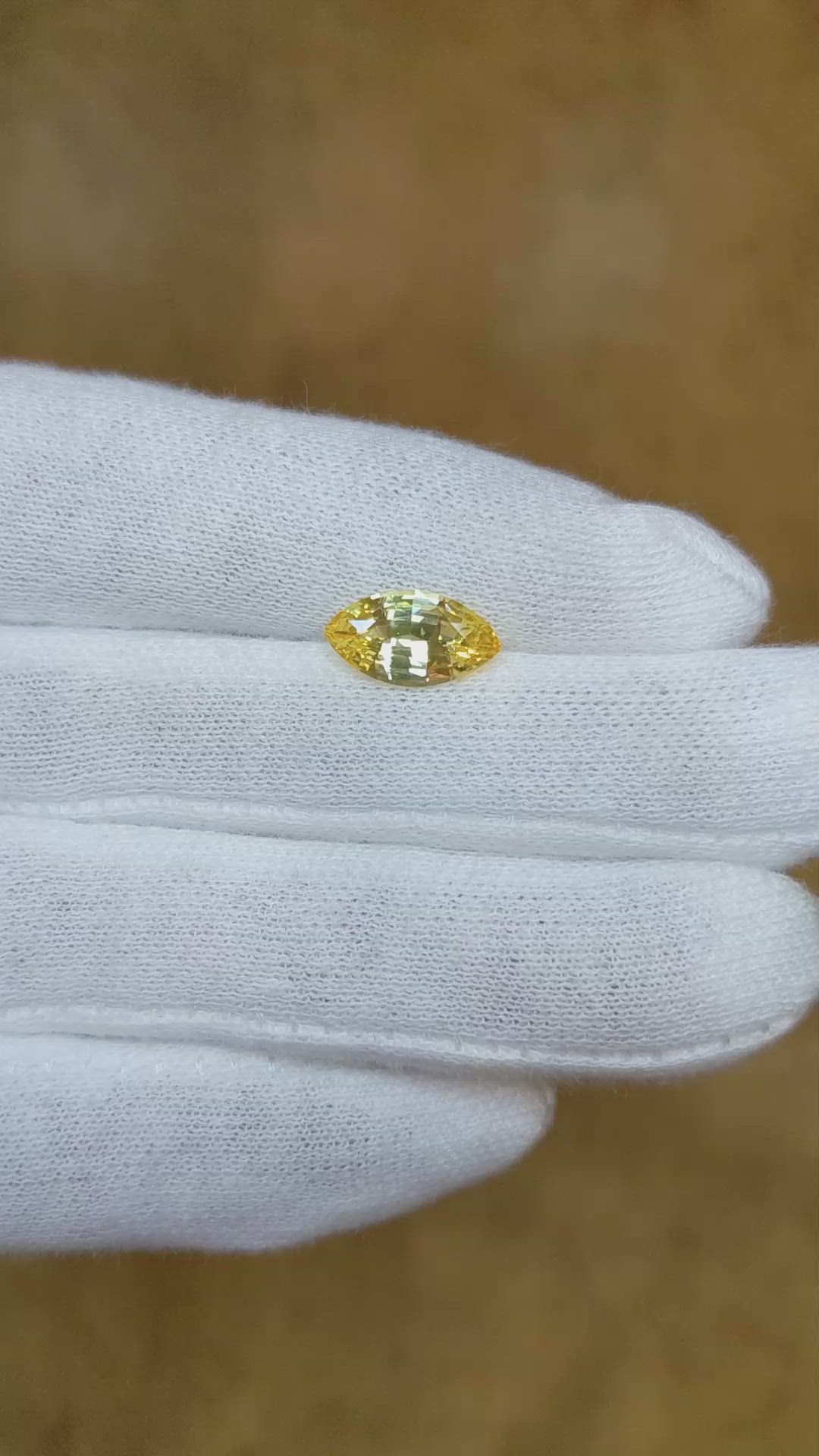 2.58 Ct. Yellow Sapphire from Ceylon (Sri Lanka) Size Video