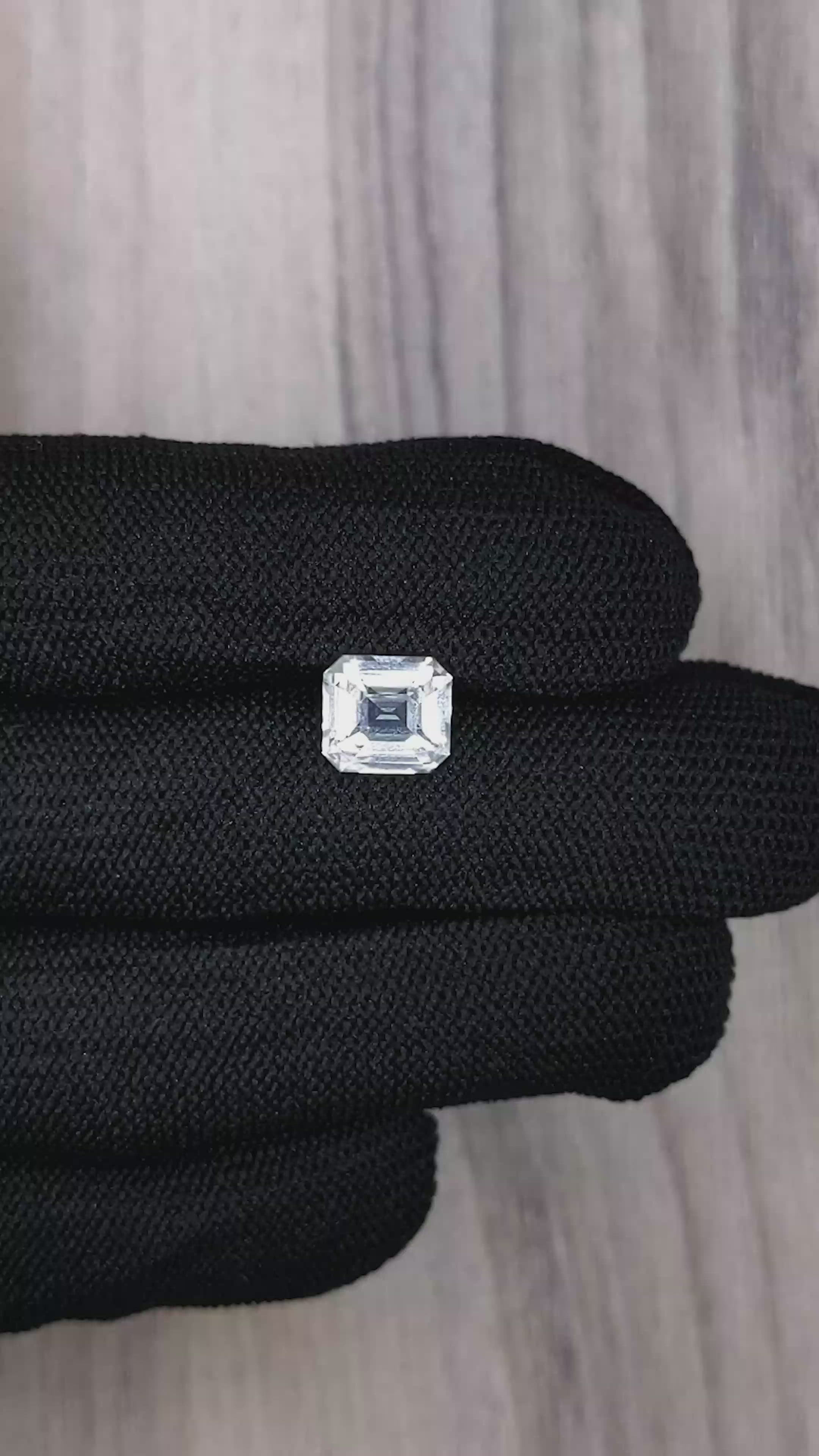 3.75 Ct. White Sapphire from Ceylon (Sri Lanka) Size Video