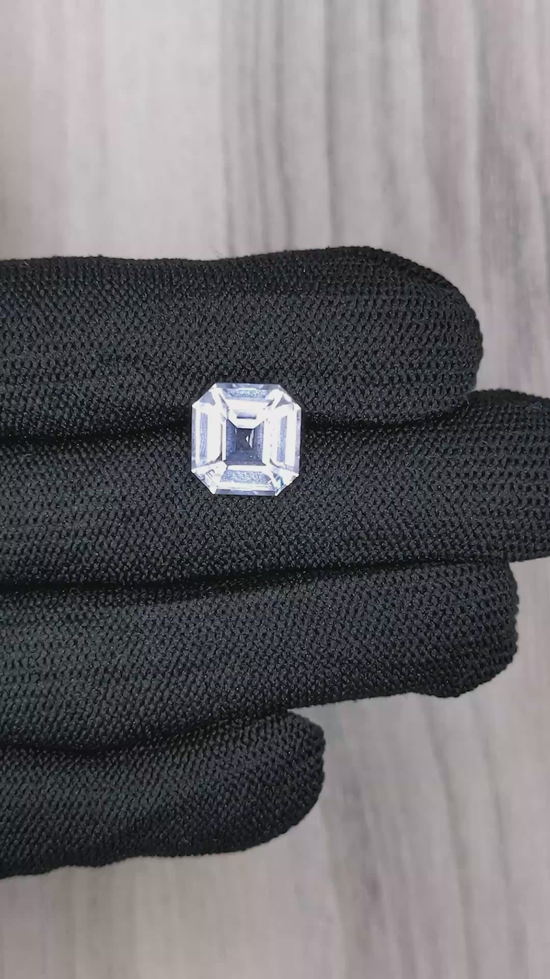 7.57 Ct. White Sapphire from Ceylon (Sri Lanka) Size Video