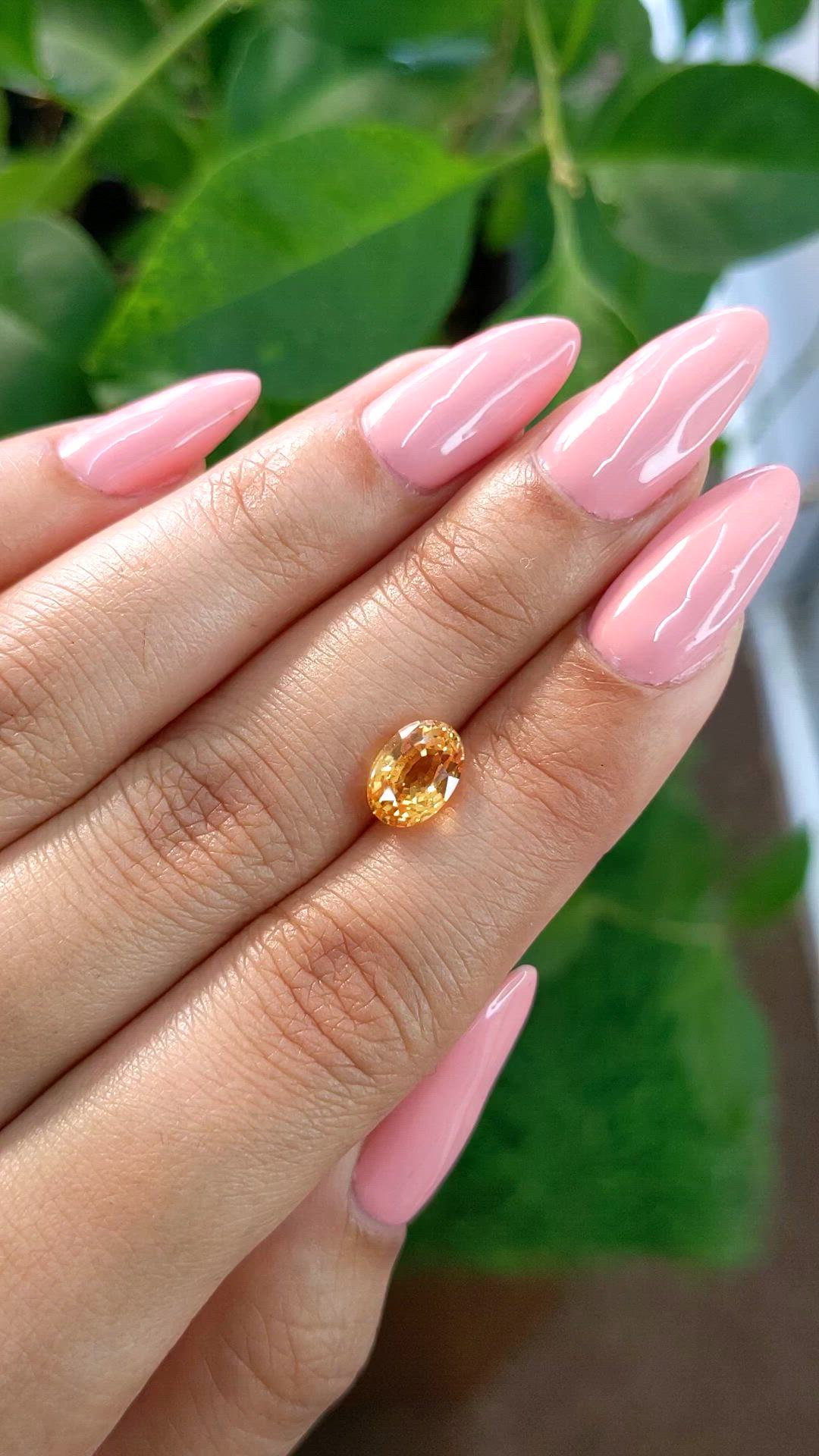 2.64 Ct. Orange Sapphire from Ceylon (Sri Lanka) Size Video