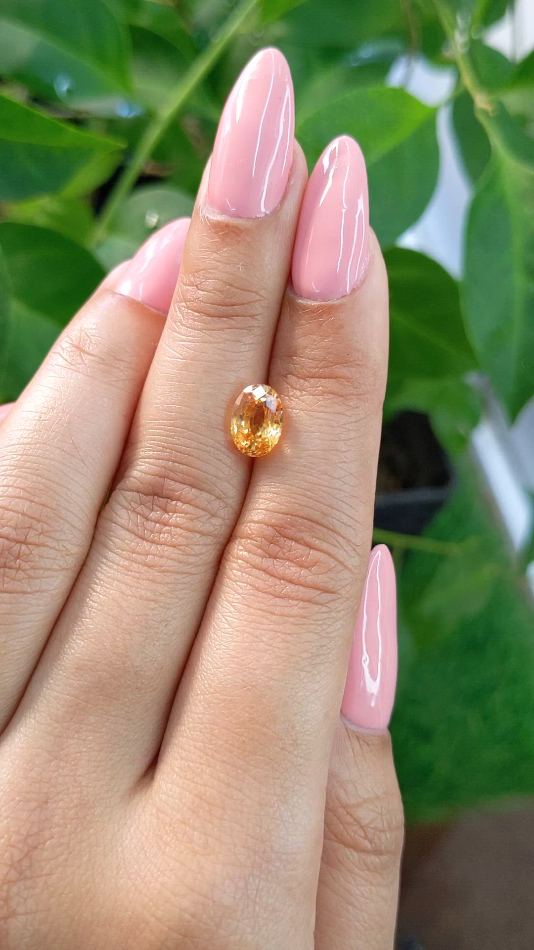 2.64 Ct. Orange Sapphire from Ceylon (Sri Lanka) Size Video