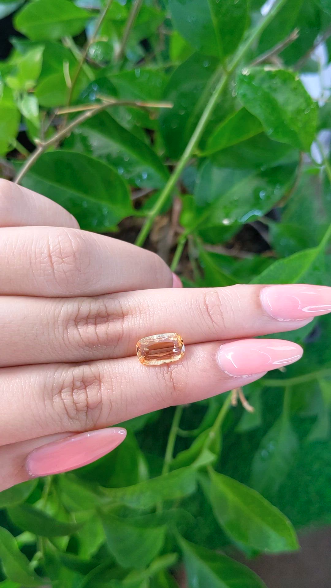 2.89 Ct. Peach Sapphire from Ceylon (Sri Lanka) Size Video