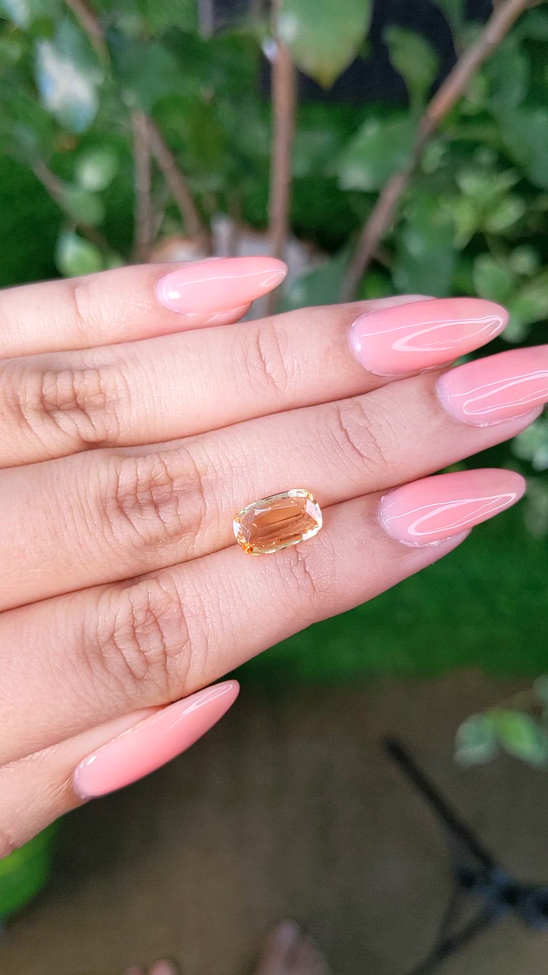 2.89 Ct. Peach Sapphire from Ceylon (Sri Lanka) Size Video