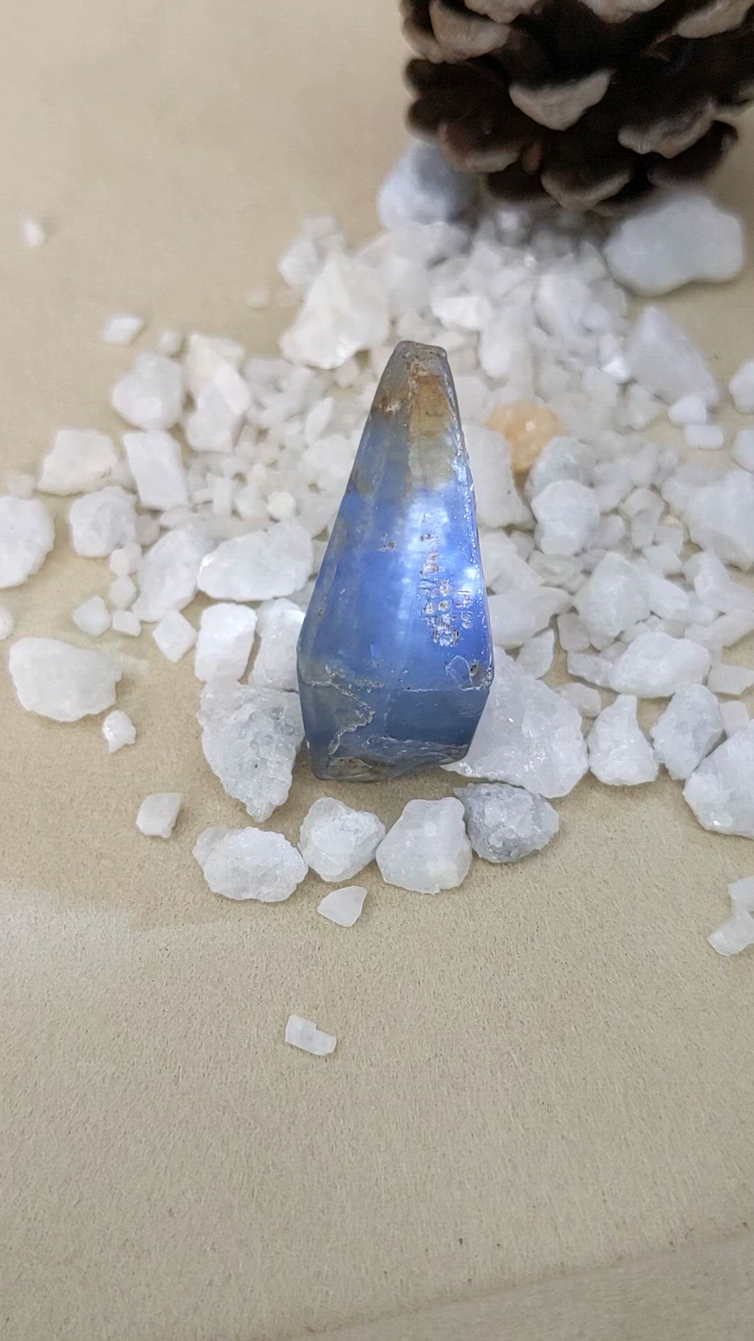 51.60 Ct. Blue Sapphire Crystal from Ceylon (Sri Lanka) Size Video